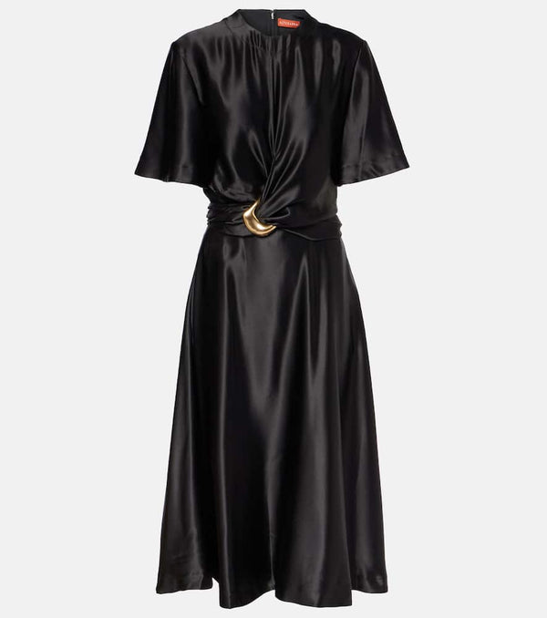 Altuzarra Honey belted silk satin midi dress