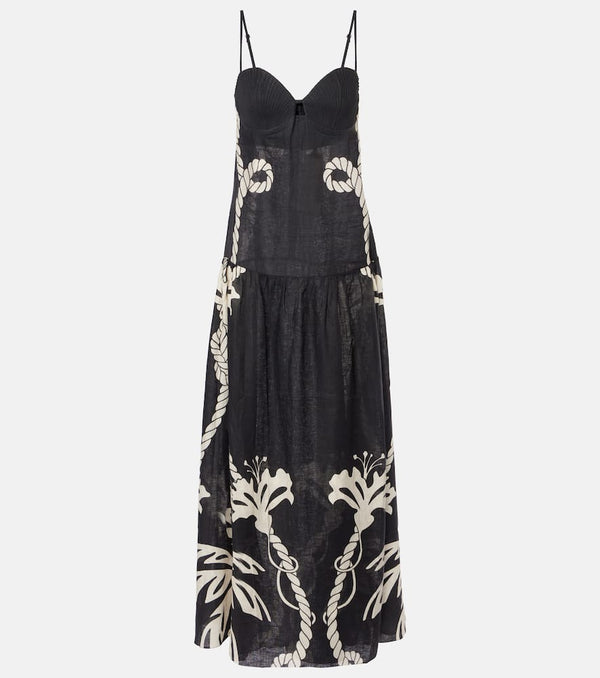 Johanna Ortiz Printed linen maxi dress