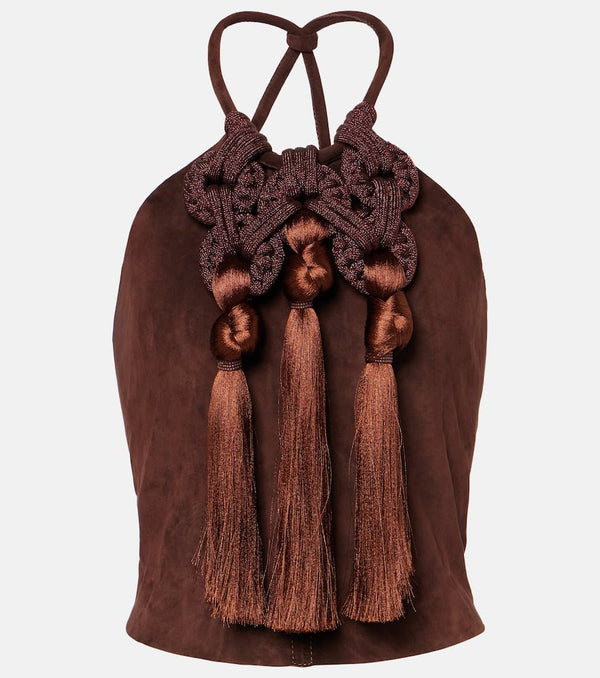 Johanna Ortiz Knot-detail leather top