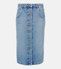 Stella McCartney Chain-detail denim midi skirt