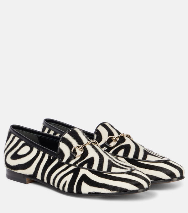 Gucci Horsebit zebra-print calf hair loafers