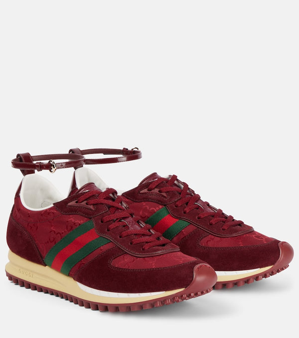 Gucci Re-Motion leather-trimmed suede sneakers