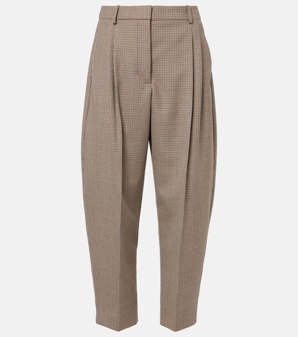 Stella McCartney Houndstooth cropped wool wide-leg pants