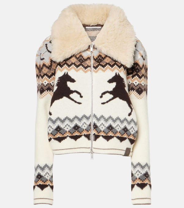 Stella McCartney Fair Isle virgin wool bomber jacket