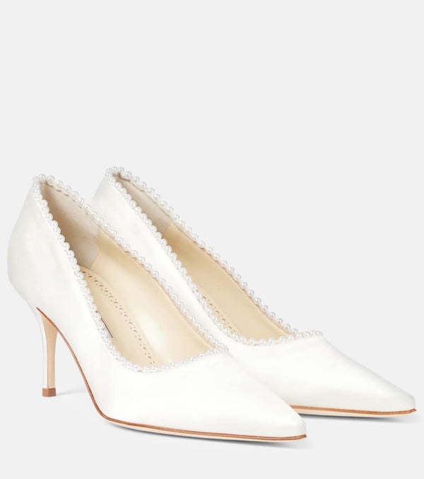 Manolo Blahnik Kifat 70 embellished satin pumps