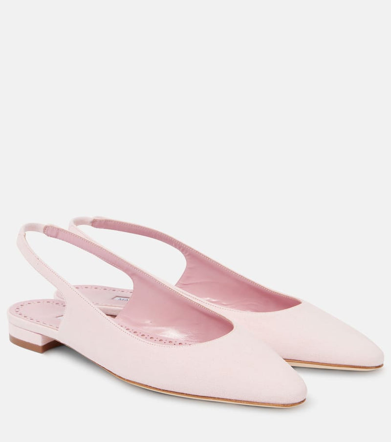 Manolo Blahnik Sawra 10 suede slingback flats