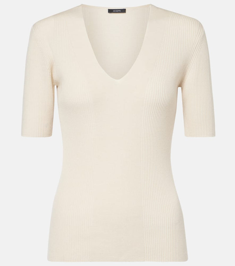Joseph Ribbed-knit wool top