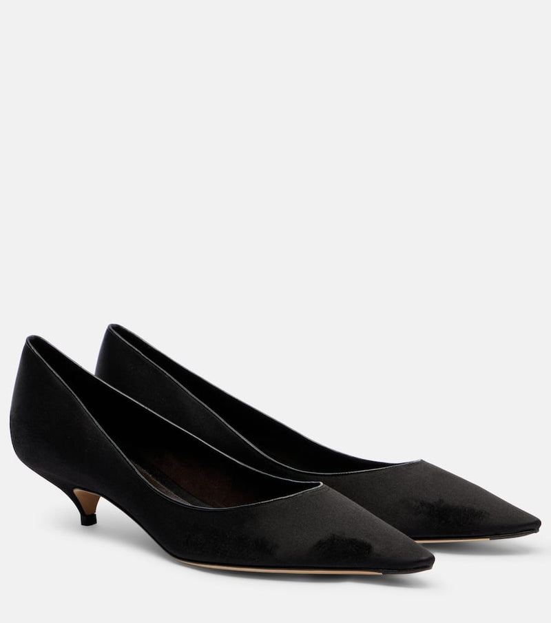 The Row Uxor satin pumps