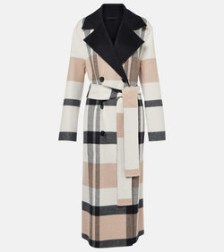 Joseph Merton checked reversible wool wrap coat