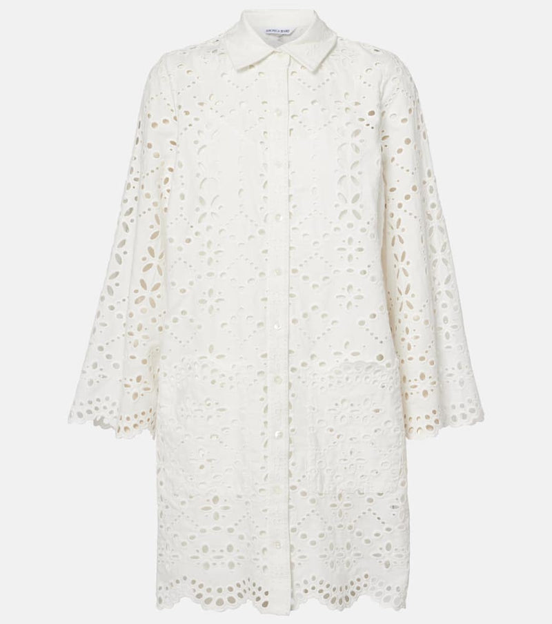 Veronica Beard Sumatra broderie anglaise cotton shirtdress