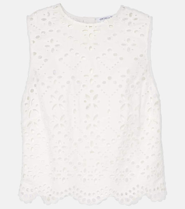 Veronica Beard Adelyn broderie anglaise cotton top