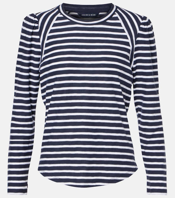 Veronica Beard Striped cotton jersey top