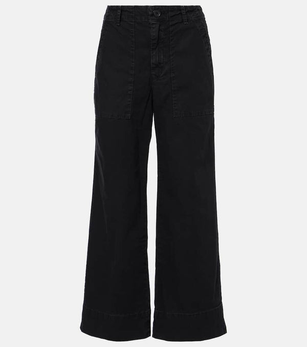 Velvet Mid-rise cotton canvas wide-leg pants