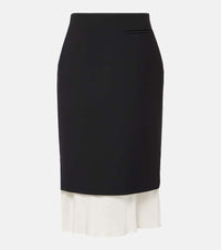 Rohe Silk-trimmed wool-blend pencil skirt