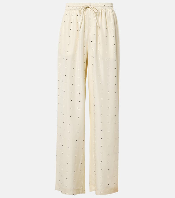 Róhe Polka-dot silk wide-leg pants