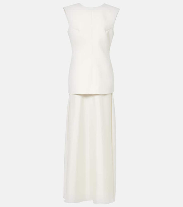 Róhe Silk-trimmed wool-blend gown