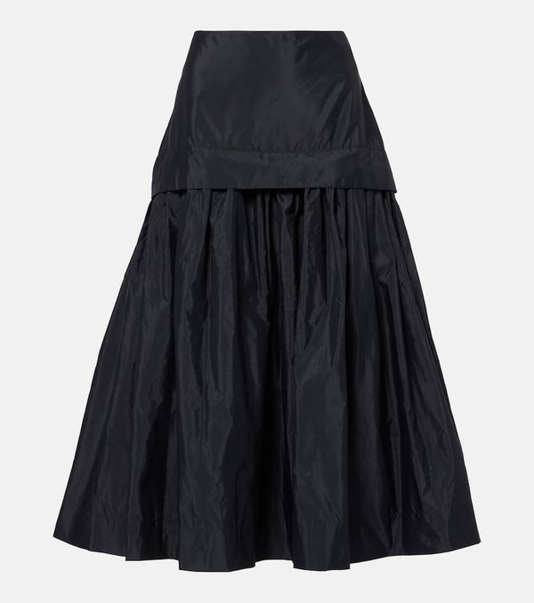 Róhe Gathered taffeta maxi skirt