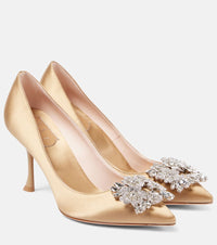 Roger Vivier Efflorescence 85 embellished satin pumps