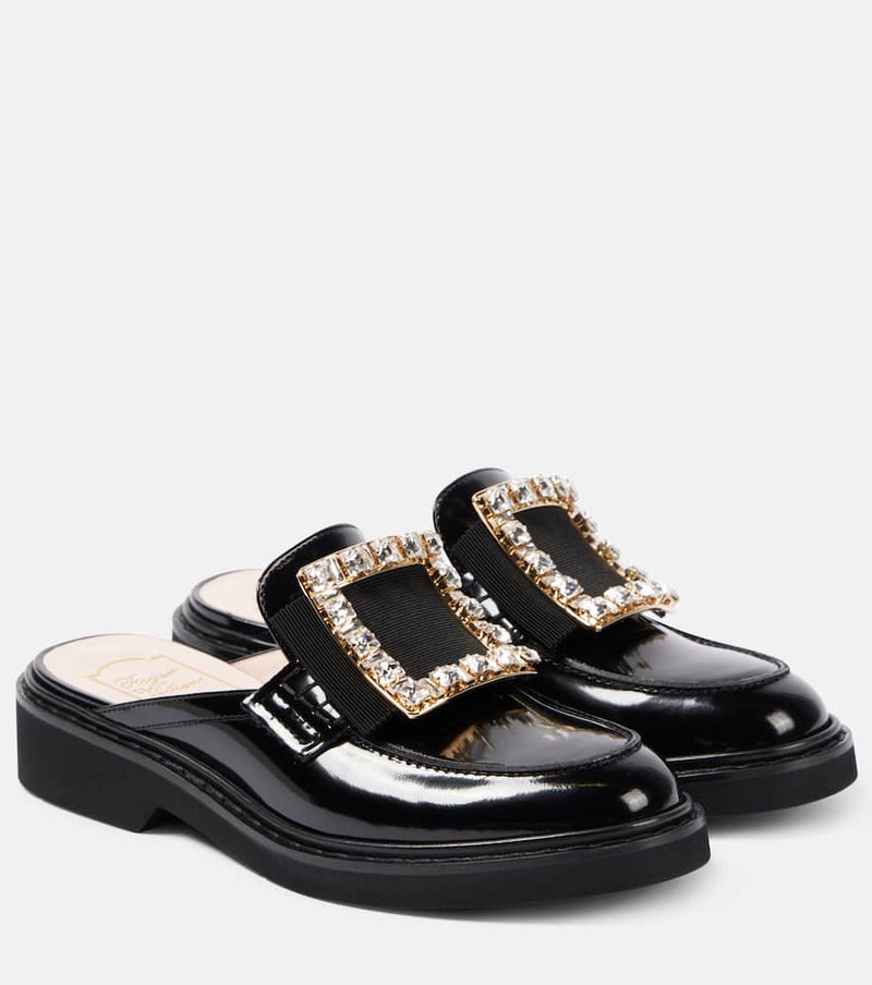 Roger Vivier Viv' Rangers embellished leather mules