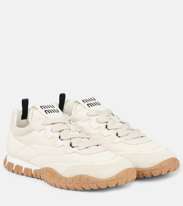 Miu Miu Tyre suede-trimmed sneakers