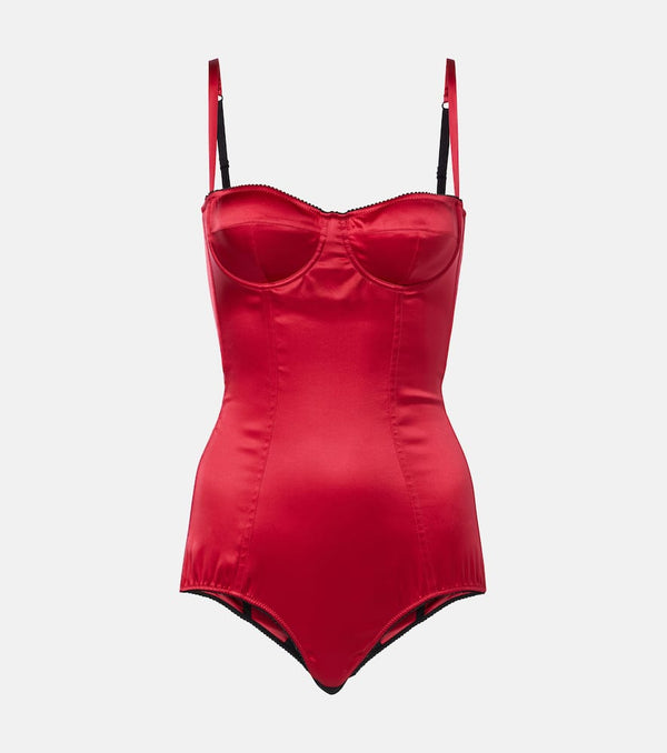 Dolce & Gabbana Silk-blend satin bodysuit