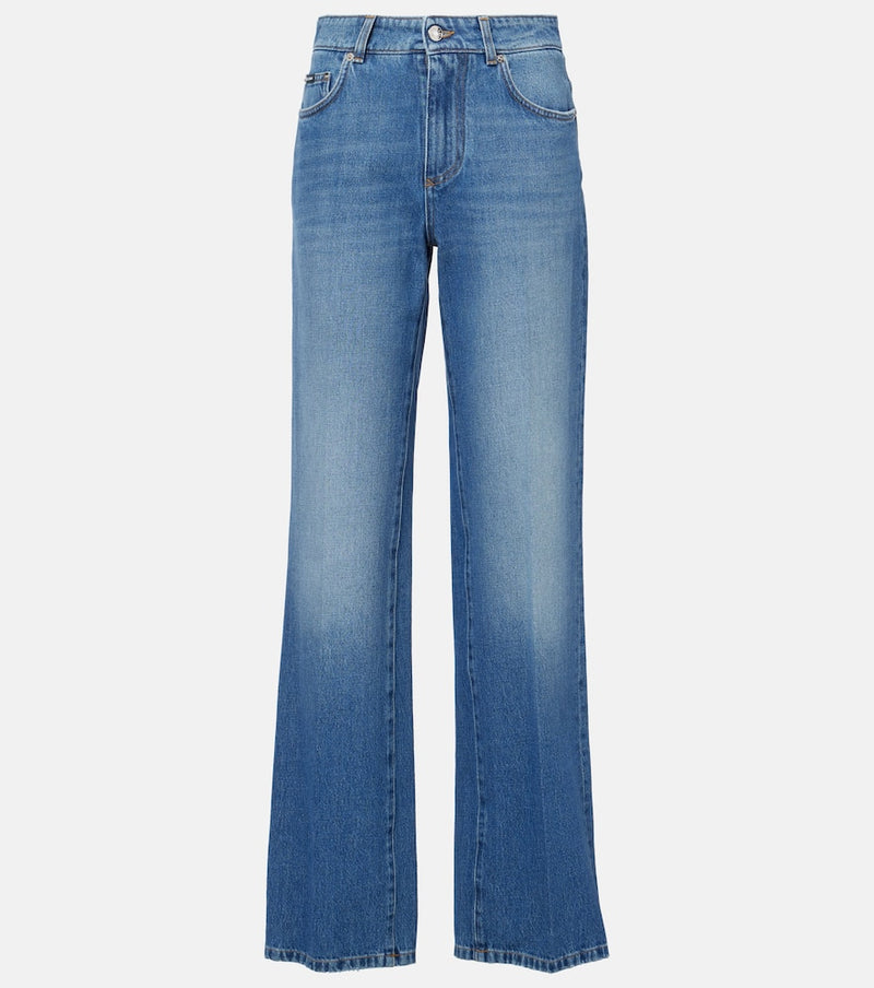 Dolce & Gabbana High-Rise Wide-Leg Jeans Blue