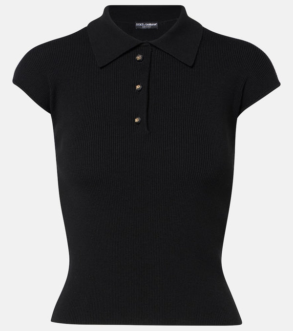 Dolce & Gabbana Ribbed-knit polo shirt