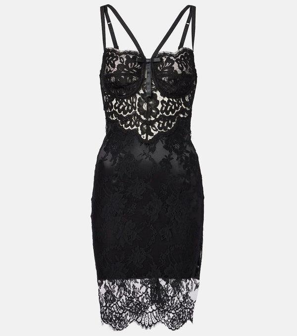 Dolce & Gabbana Cotton-blend lace minidress