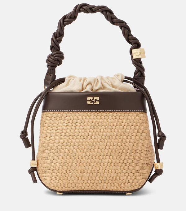 Ganni Bou raffia bucket bag