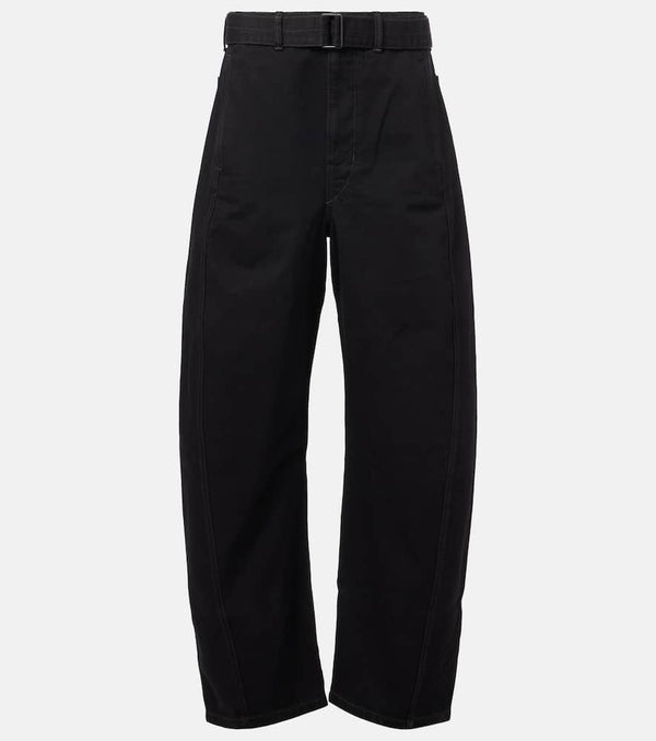 Lemaire Mid-rise belted barrel-leg jeans