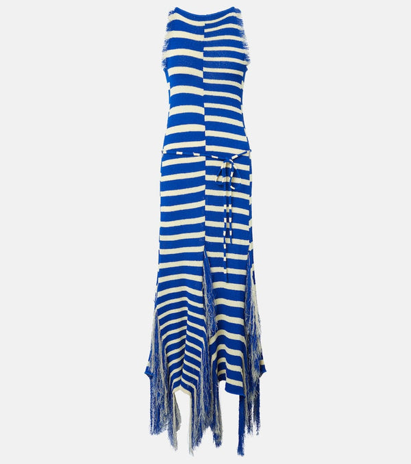 Proenza Schouler Yves striped fringed knitted maxi dress