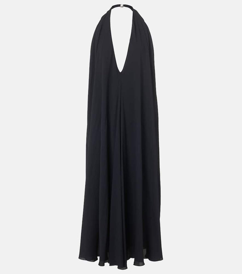 Jacquemus Norma draped open-back crepe maxi dress