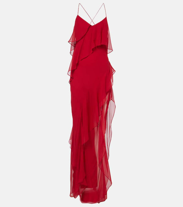 The Sei Ruffled silk chiffon gown