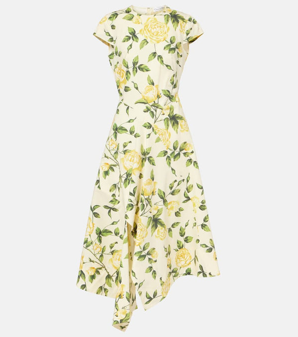 Oscar de la Renta Floral cotton-blend poplin midi dress