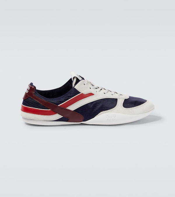 Miu Miu Gymnasium suede-trimmed sneakers