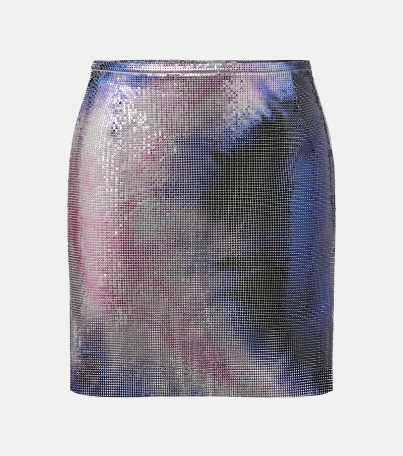 Rabanne Tie-dye metallic miniskirt