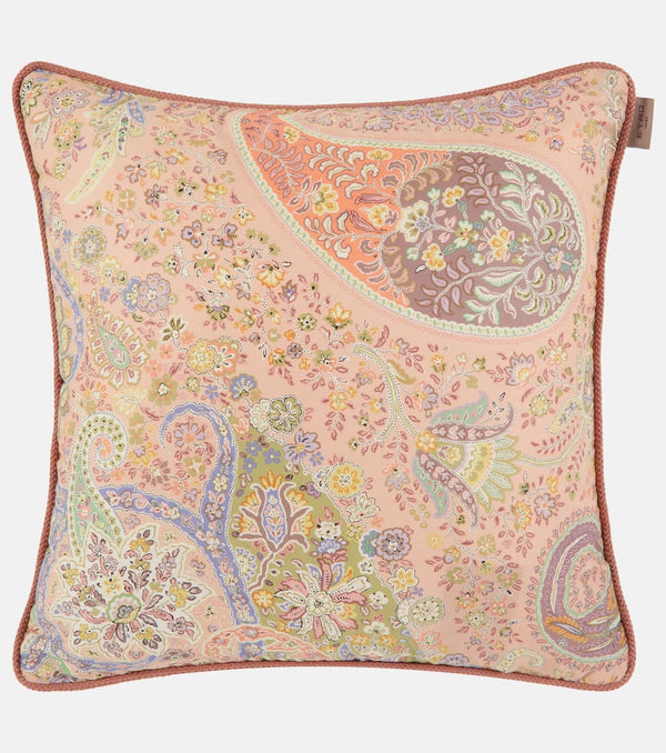 Etro Maranta embroidered cotton cushion