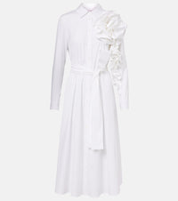 Carolina Herrera Floral-applique poplin shirtdress
