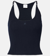 Courreges Logo ribbed-knit tank top