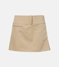 Courreges Belted and pleated polycotton miniskirt