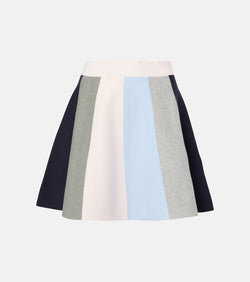 JW Anderson Colorblocked cotton and cashmere miniskirt