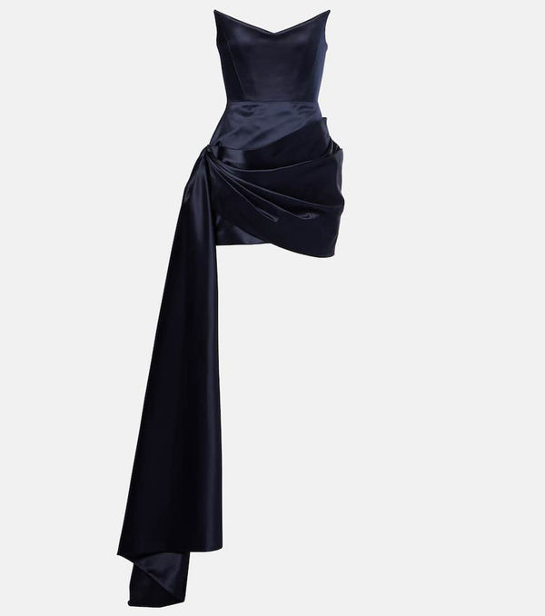 Alex Perry Asymmetric cotton and silk corset dress