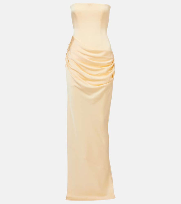 Alex Perry Draped crêpe satin corset dress