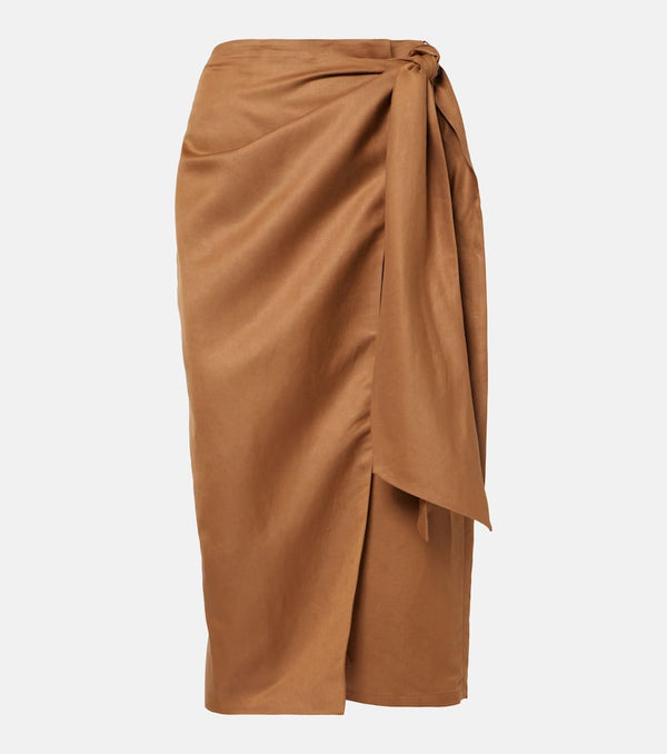 Max Mara Linen and silk wrap skirt