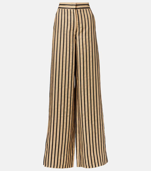 Max Mara Cestino linen and cotton-blend palazzo pants