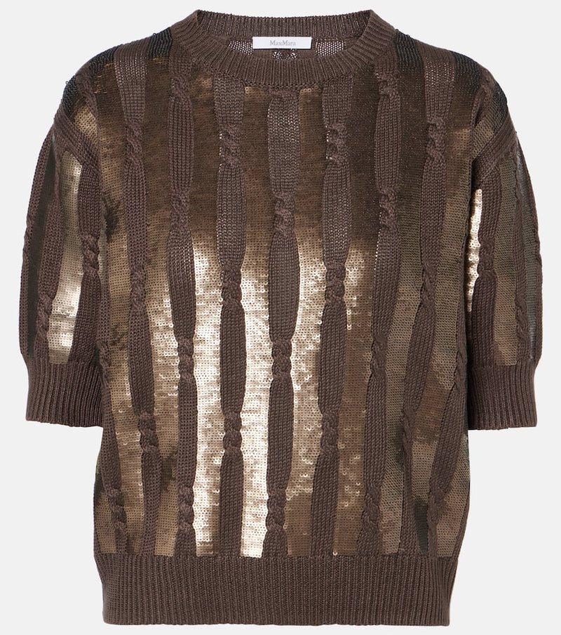 Max Mara Empoli sequined linen top