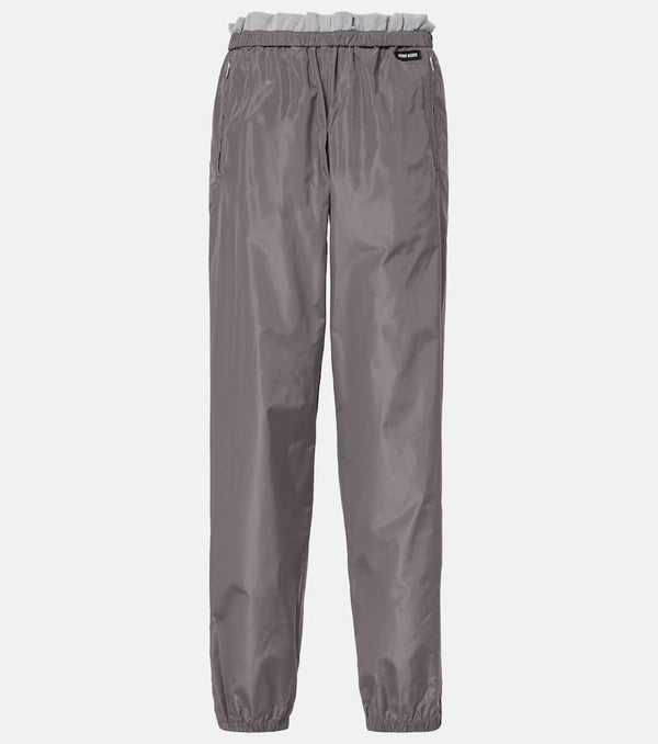 Miu Miu Mesh-trimmed technical straight pants