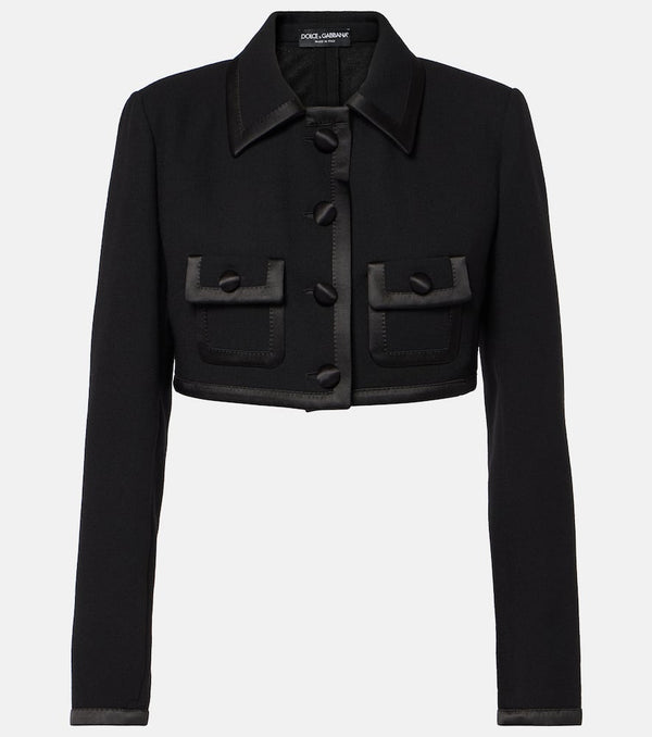 Dolce & Gabbana Cropped wool and silk-blend jacket