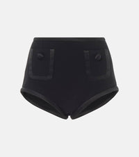 Dolce & Gabbana High-rise wool and silk shorts