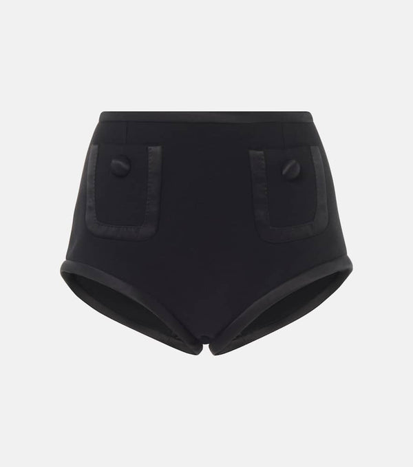 Dolce & Gabbana High-rise wool and silk shorts